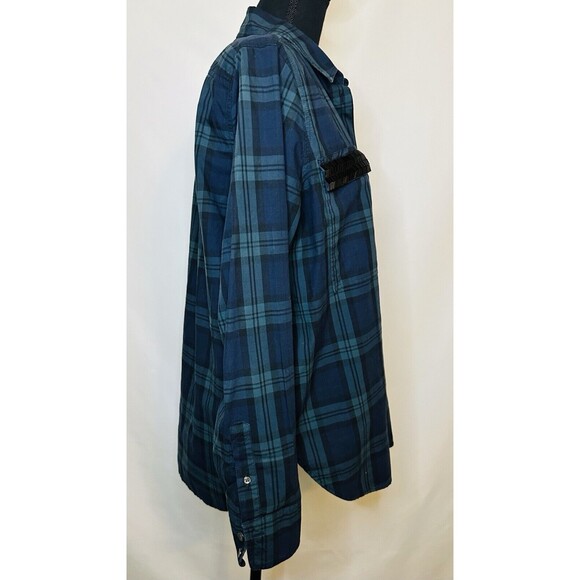 J. Crew Blue Green‎ Plaid Long Sleeve Shirt Beaded Pockets Women's SIZE 12 - Picture 4 of 11
